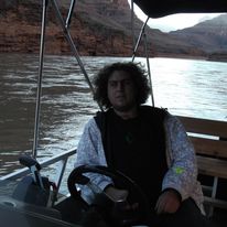 in a boat in grand canyon